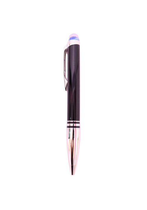 Montblanc StarWalker black resin ballpoint pen with platinum-coated details and transparent emblem dome