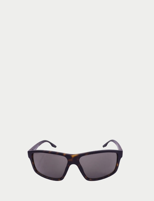 Prada tortoiseshell rectangular sunglasses with logo detail on arm