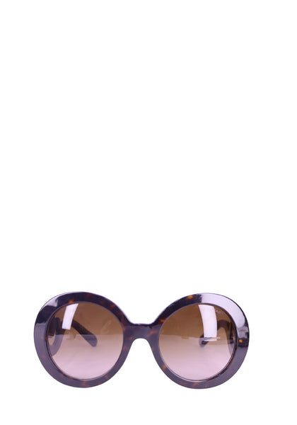 Prada round oversized sunglasses in tortoiseshell acetate with brown gradient lenses