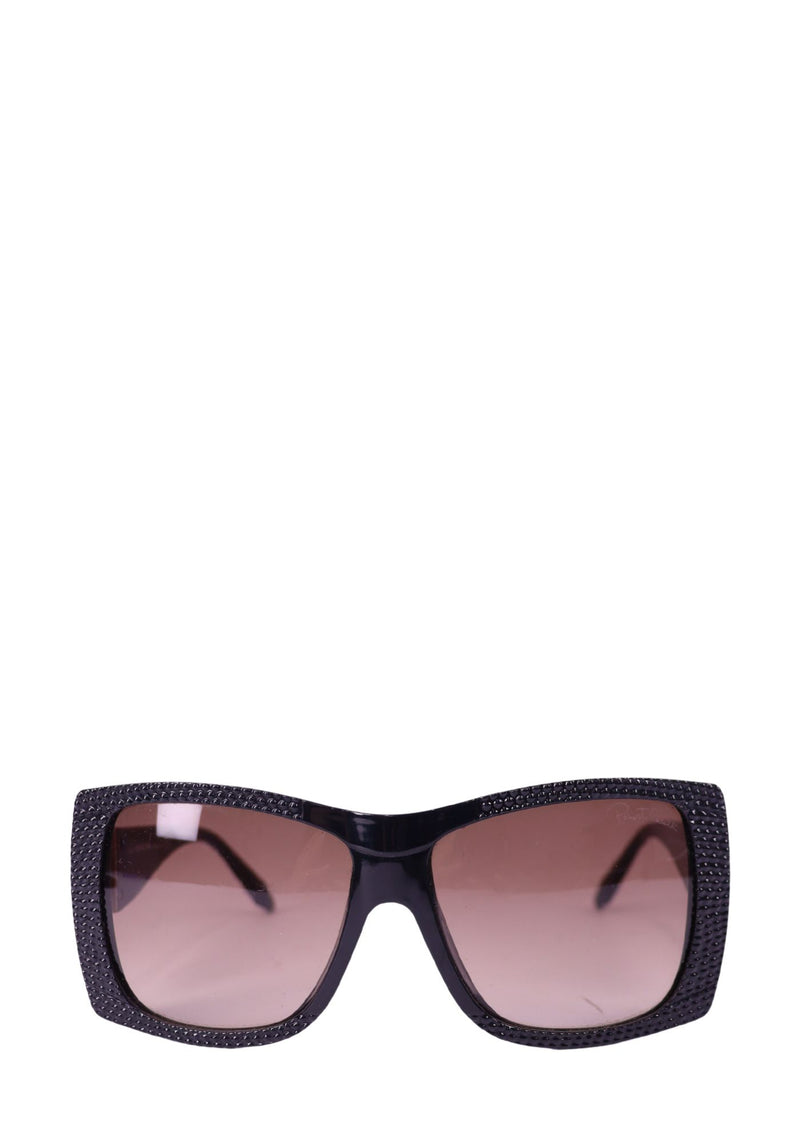 Roberto Cavalli oversized black square sunglasses with embellished frames, gradient lenses