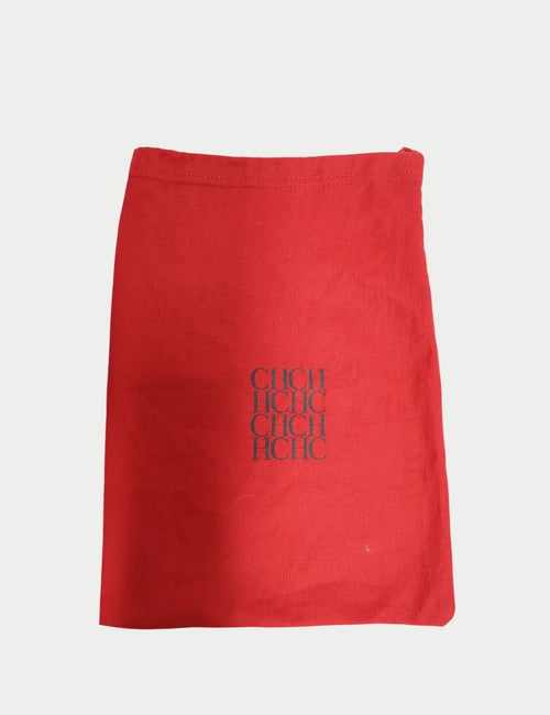 Carolina Herrera small red dust bag with CH monogram logo