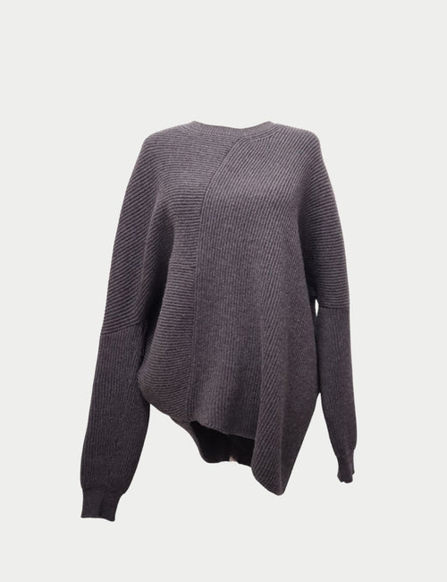 Charcoal ribbed oversized sweater by Stella McCartney
