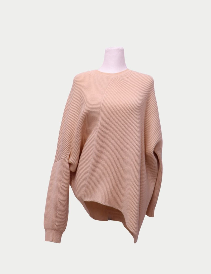 Stella McCartney relaxed fit ribbed sweater in neutral beige
