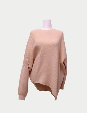 Stella McCartney relaxed fit ribbed sweater in neutral beige