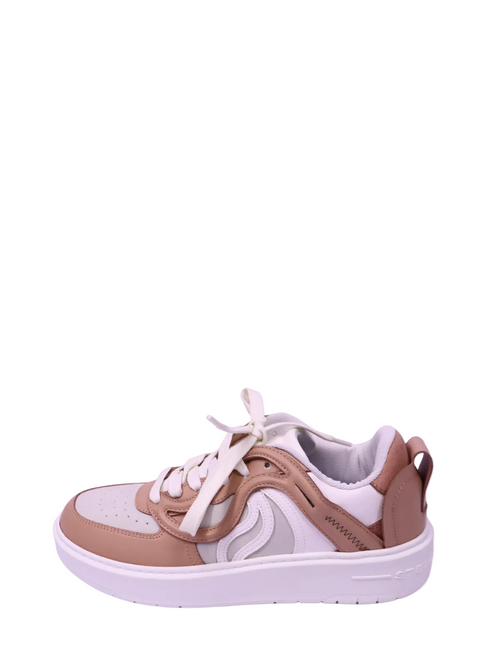 Stella McCartney platform trainers with blush pink panels and white sole