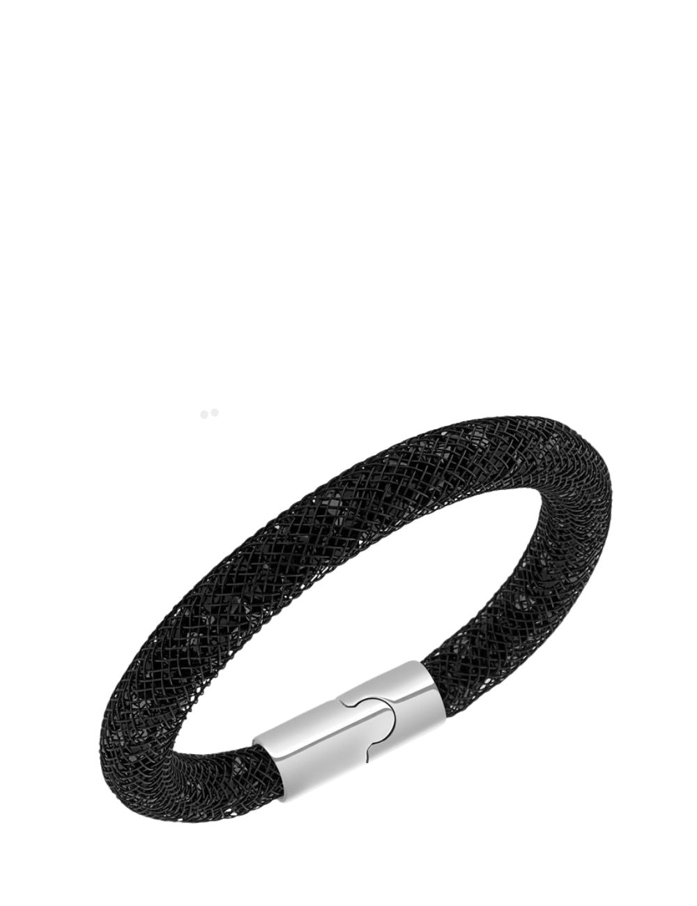 Add a touch of sparkle to your everyday style with this Swarovski black crystal bracelet. Designed with a soft mesh tube filled with shimmering Swarovski crystals, it delivers a refined elegance that effortlessly catches the light. The bracelet is finishe Add a touch of sparkle to your everyday style with this Swarovski black crystal bracelet. Designed with a soft mesh tube filled with shimmering Swarovski crystals, it delivers a refined elegance that effortlessly catches the light. The bracelet is finishe