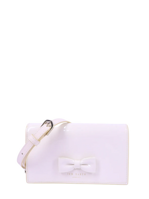 Ted Baker white patent leather crossbody bag with signature bow