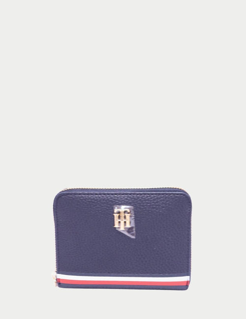 Tommy Hilfiger navy zip-around wallet with signature stripe