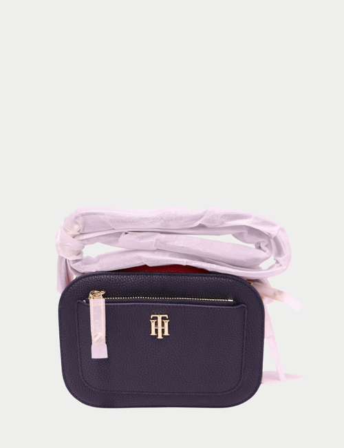 Tommy Hilfiger navy crossbody bag with gold TH logo