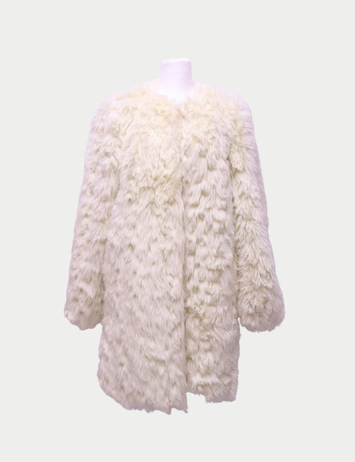 Michael Kors ivory faux-fur winter coat