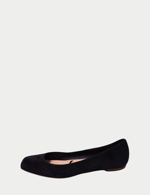 Saint Laurent black Suede ballet flat with square toe and minimalist design