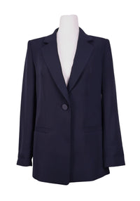 Armani Exchange navy tailored blazer with single button and notched lapels
