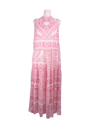 Calvin Klein pink white maxi dress sleeveless