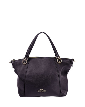 Coach black pebbled leather tote bag