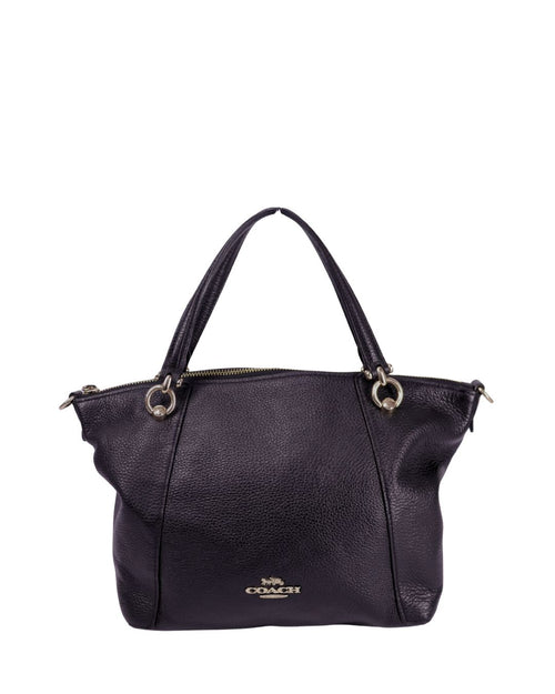 Coach black pebbled leather tote bag