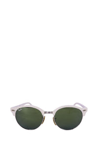 Ray-Ban round sunglasses white frame green lenses