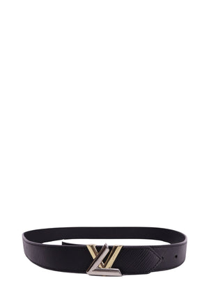 Louis Vuitton black Epi leather belt with LV Twist buckle