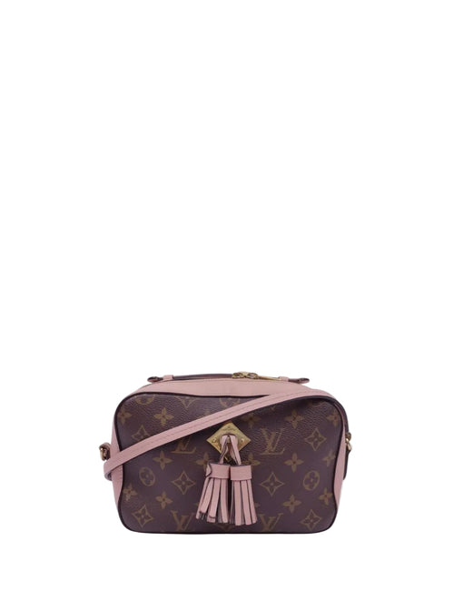 Louis Vuitton Saintonge monogram crossbody bag with pink leather trim and tassel
