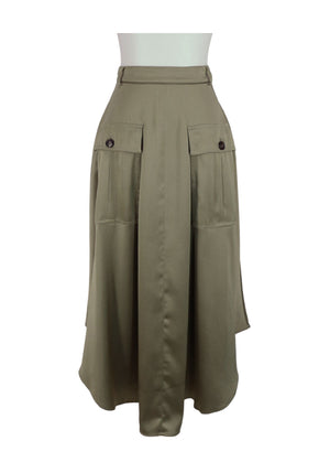 Max & Co olive green midi skirt with cargo pockets high waist 