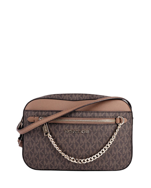 Michael Kors MK logo crossbody bag brown chain detail