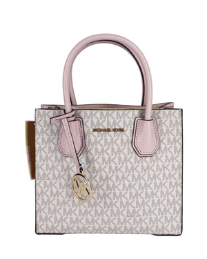 Michael Kors MK logo tote bag with pink leather trim