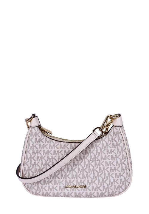 Michael Kors white MK monogram shoulder bag chain strap