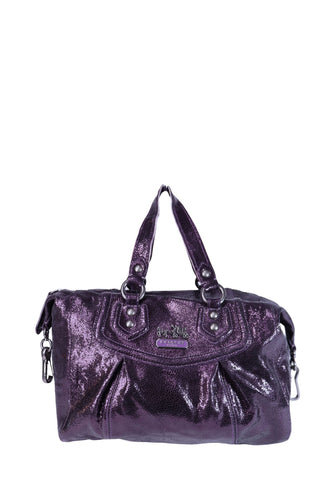 極美品✨Coach Madison Satchel Leather Purple Coach Metallic Purple Leather Satchel Bag | Fashion House Amman