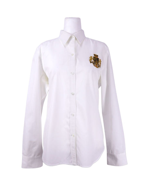 Ralph Lauren white button up shirt with crest logo
