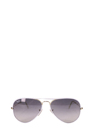 Ray-Ban aviator sunglasses white frame gradient lenses