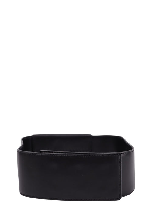 Stella McCartney black wide vegan leather waist belt