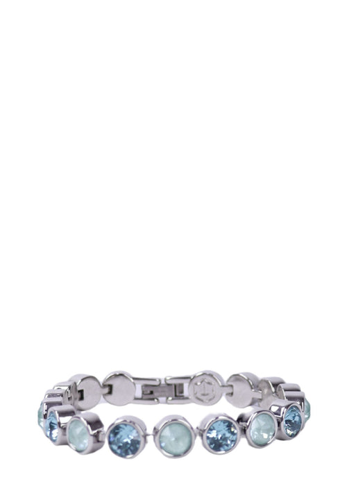 Swarovski  silver-tone bracelet with round blue crystal stones in alternating shades