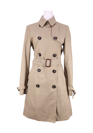 Weekend Max Mara beige trench coat with double-breasted buttons and waist belt 
