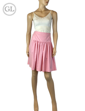 Boutique Moschino pink high-waisted mini skirt with gathered detailing

